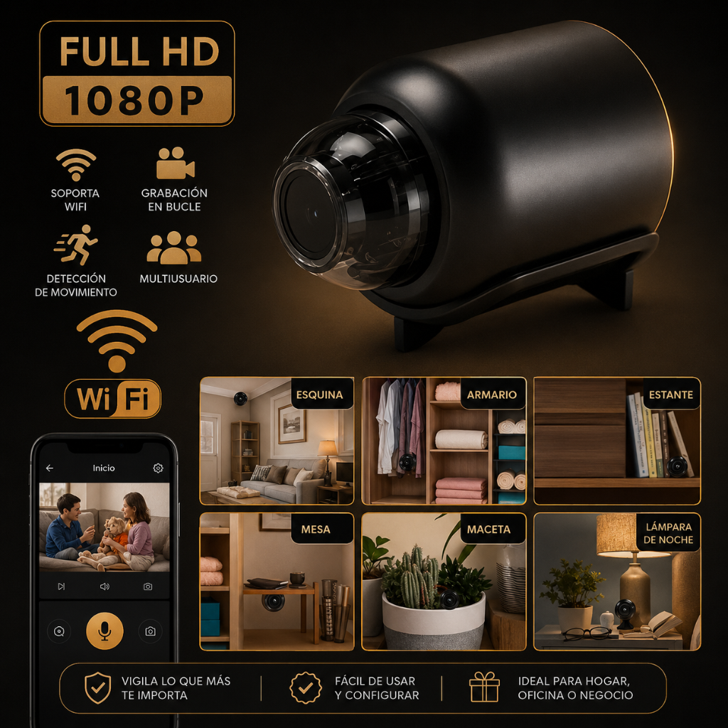 VisionGuard Pro X5™ Cámara Oculta WiFi- 👁️ Seguridad discreta con visión HD y monitoreo en tiempo realen