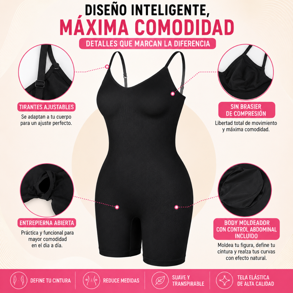 Body Faja Moldeadora (Alta Compresión 360°) 🔥 Moldea tu figura al instante con compresión 360° y luce más segura cada día.