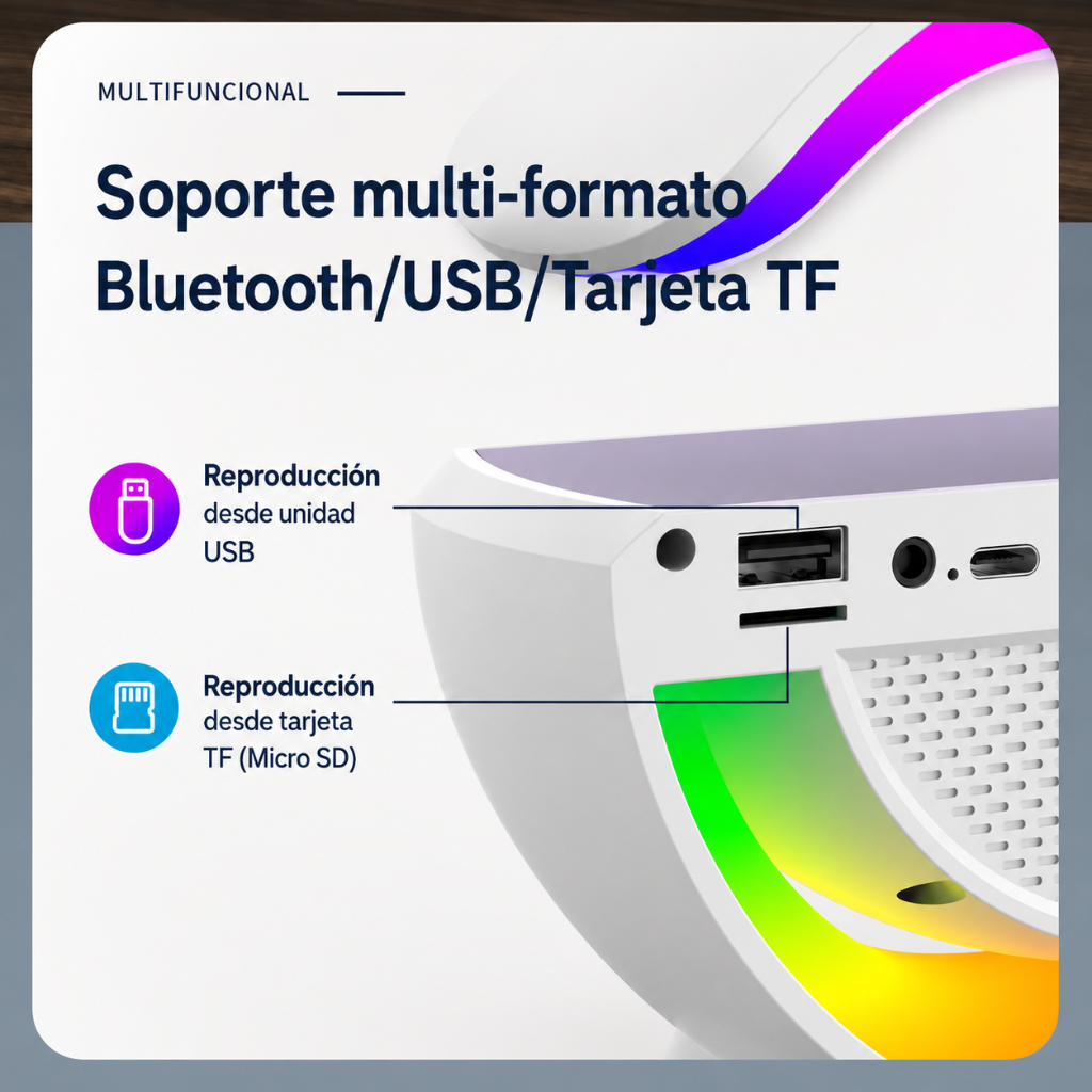 GlowMusic Max™ — Luz Inteligente Bluetooth 4 en 1 -  ✨ Ilumina, relájate y disfruta tu música favorita en un solo dispositivo
