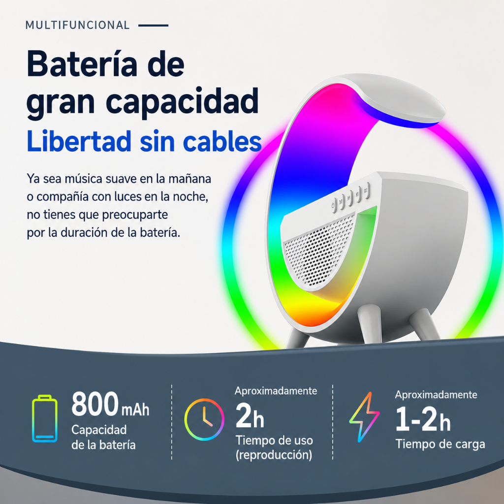 GlowMusic Max™ — Luz Inteligente Bluetooth 4 en 1 -  ✨ Ilumina, relájate y disfruta tu música favorita en un solo dispositivo
