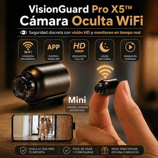 VisionGuard Pro X5™ Cámara Oculta WiFi- 👁️ Seguridad discreta con visión HD y monitoreo en tiempo realen